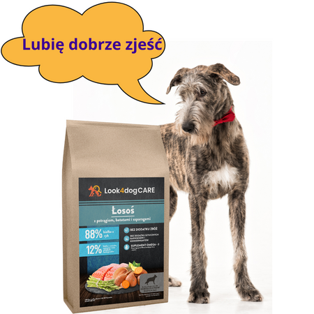 Zestaw karma Look4dog CARE 12 kg + duża szczotka